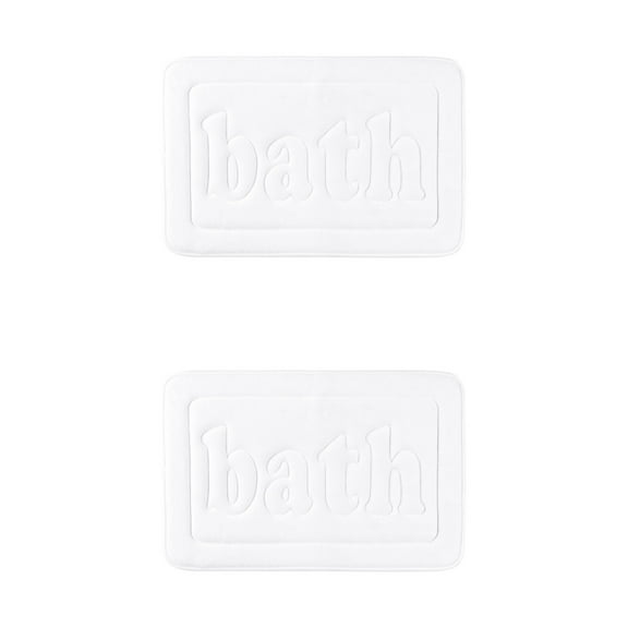 NOMADIC NOOK 2 Pcs Memory Foam Bathroom Rugs, Non Skid Bottom Soft Bath Mat Water Absorbent Quick Dry Bath Carpet Rug White 16' x 24'/20' x 32'