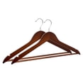 thumbnail image 1 of REGALWOVEN 2 Pcs Wood Hangers, Durable 360-degree Space Saving Clothes Hangers for Clothing, Pants, Skirts, and Shirts Mocha, 1 of 6