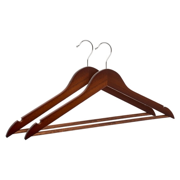 REGALWOVEN 2 Pcs Wood Hangers, Durable 360-degree Space Saving Clothes Hangers for Clothing, Pants, Skirts, and Shirts Mocha