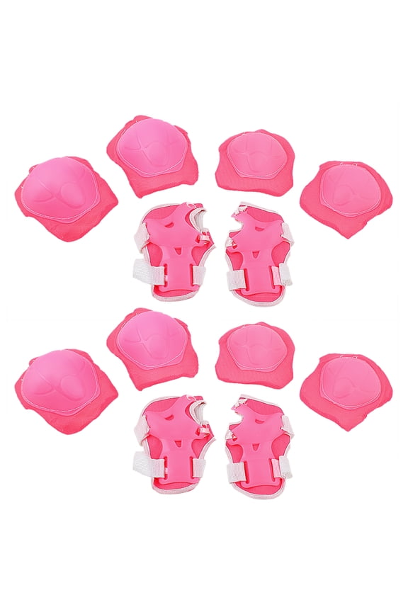 2 Set Universal Outdoor Sport Skating Palm Elbow Knee Support Guard Pad Protector Set Pink