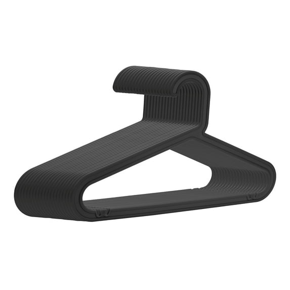 REGALWOVEN 20 Pack Pants Hangers, Plastic Hangers, Durable Space Saving Clothes Hangers for Clothing, Closet, Coats, Shirts, Pants, or Jeans Black