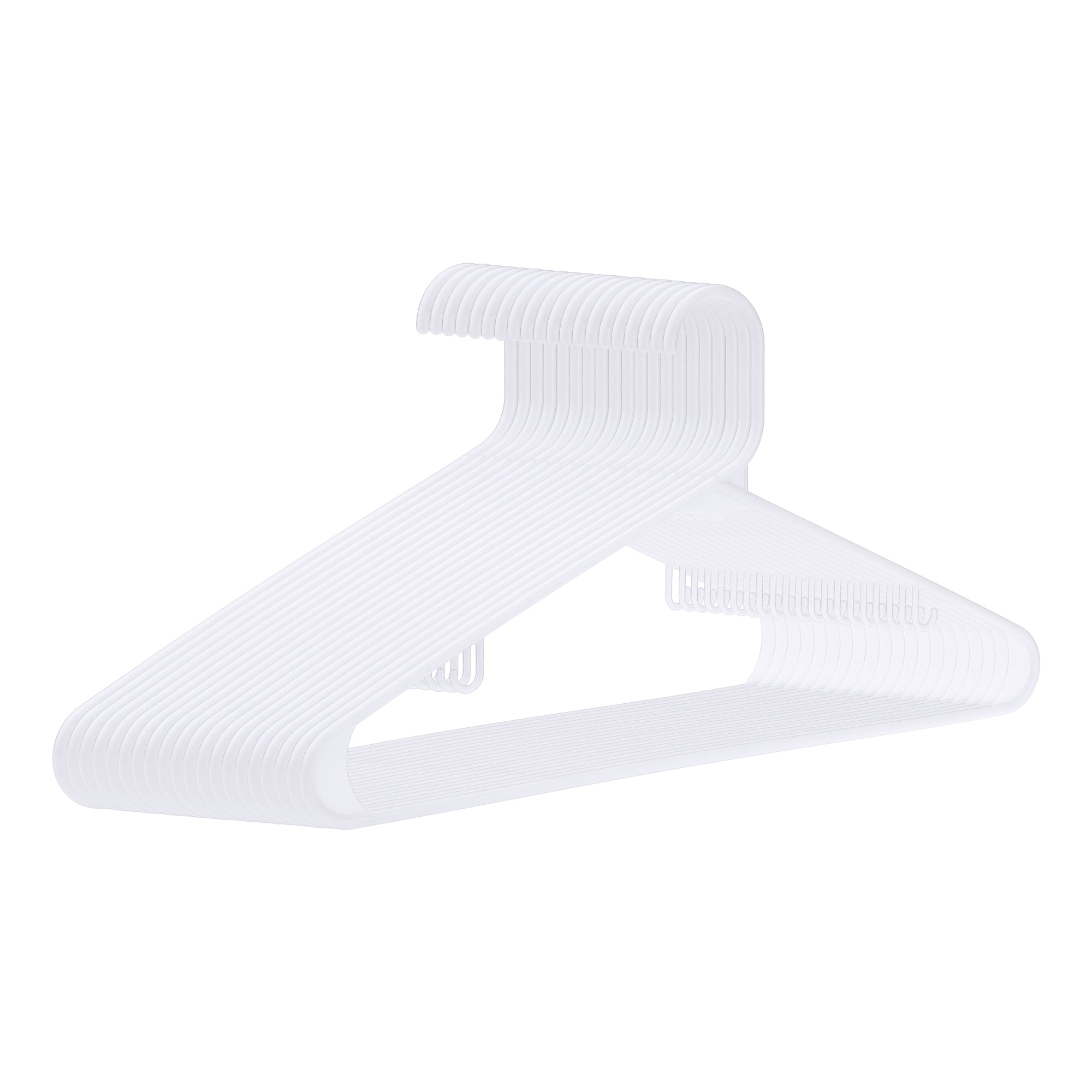 REGALWOVEN 20 Pcs Plastic Hangers, Coat Hangers, Perfect Space Saving Clothes Hangers for Closet, Clothing, Coats, Pants, or Shirts White