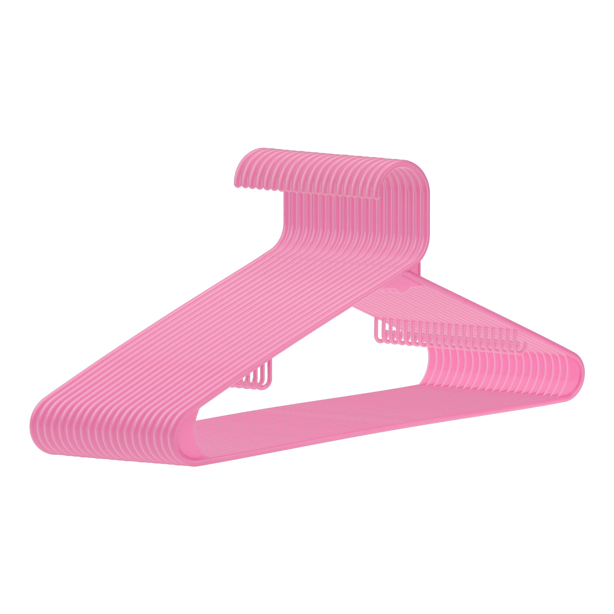 REGALWOVEN 20 Pcs Plastic Hangers, Coat Hangers, Perfect Space Saving Clothes Hangers for Closet, Clothing, Coats, Pants, or Shirts Pink