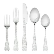 REGALWOVEN 5 Piece Silverware Set, Stainless Steel Flatware Set, Mirror Polished Cutlery Set for 1, Serving Utensils Set Silver 5