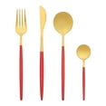 thumbnail image 1 of REGALWOVEN 20 Piece Silverware Set, Stainless Steel Flatware Set for 5, Mirror Polished Cutlery Set, Serving Utensils Set for Kitchen Eating Red 20, 1 of 6