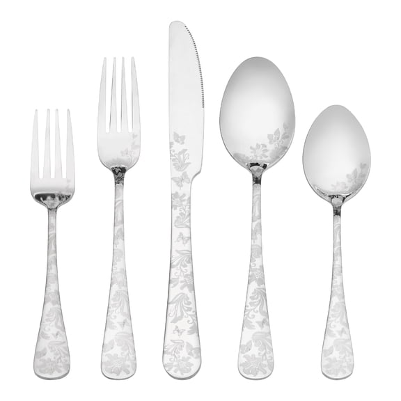 REGALWOVEN 20 Pieces Silverware Set, Stainless Steel Flatware Set, Mirror Polished Cutlery Set, Serving Utensils Set for Tableware Silver 20