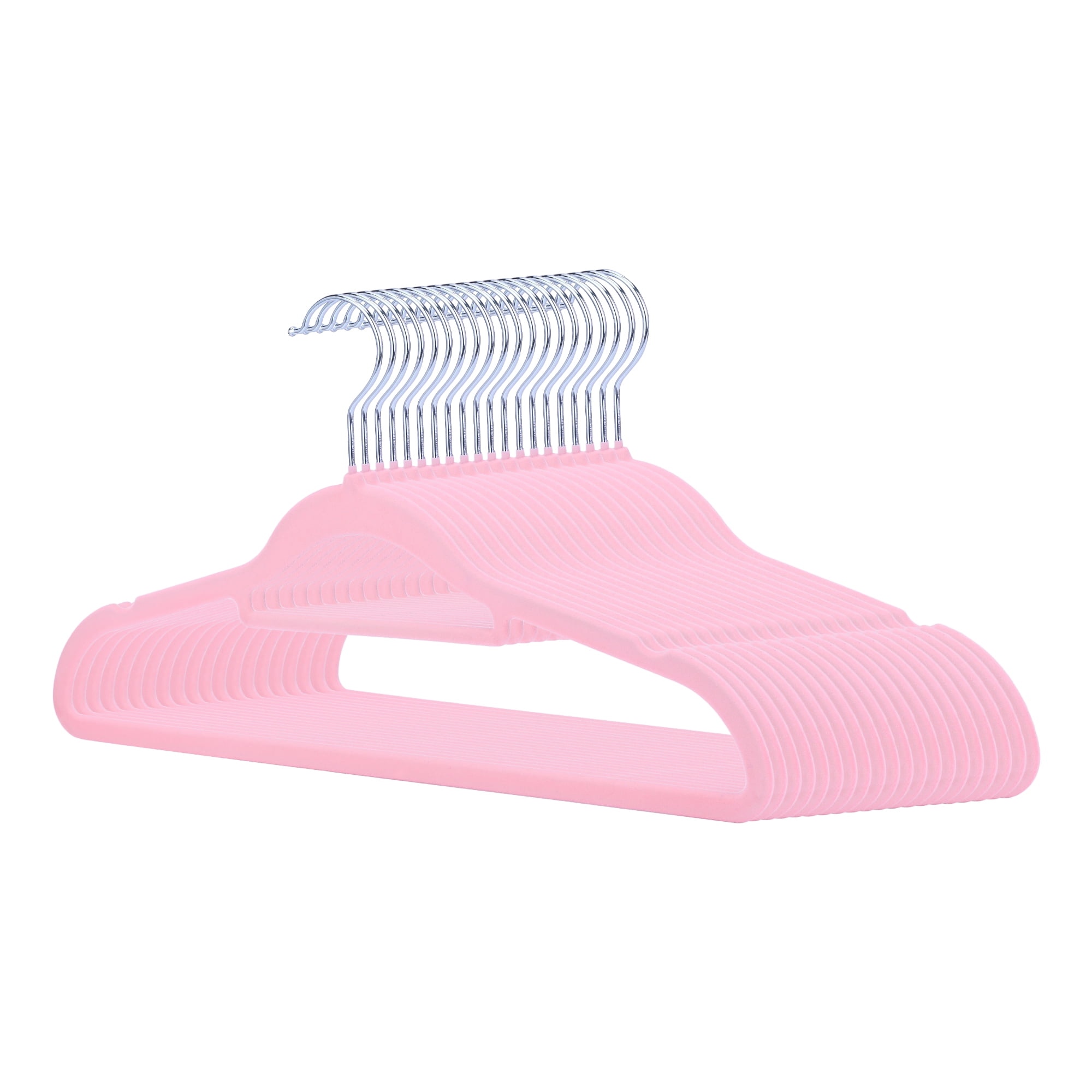 REGALWOVEN 20 Pieces Velvet Hangers, Non-Slip Durable 360-Degree Space Saving Clothes Hangers for Clothing, Pants, Closet Pink