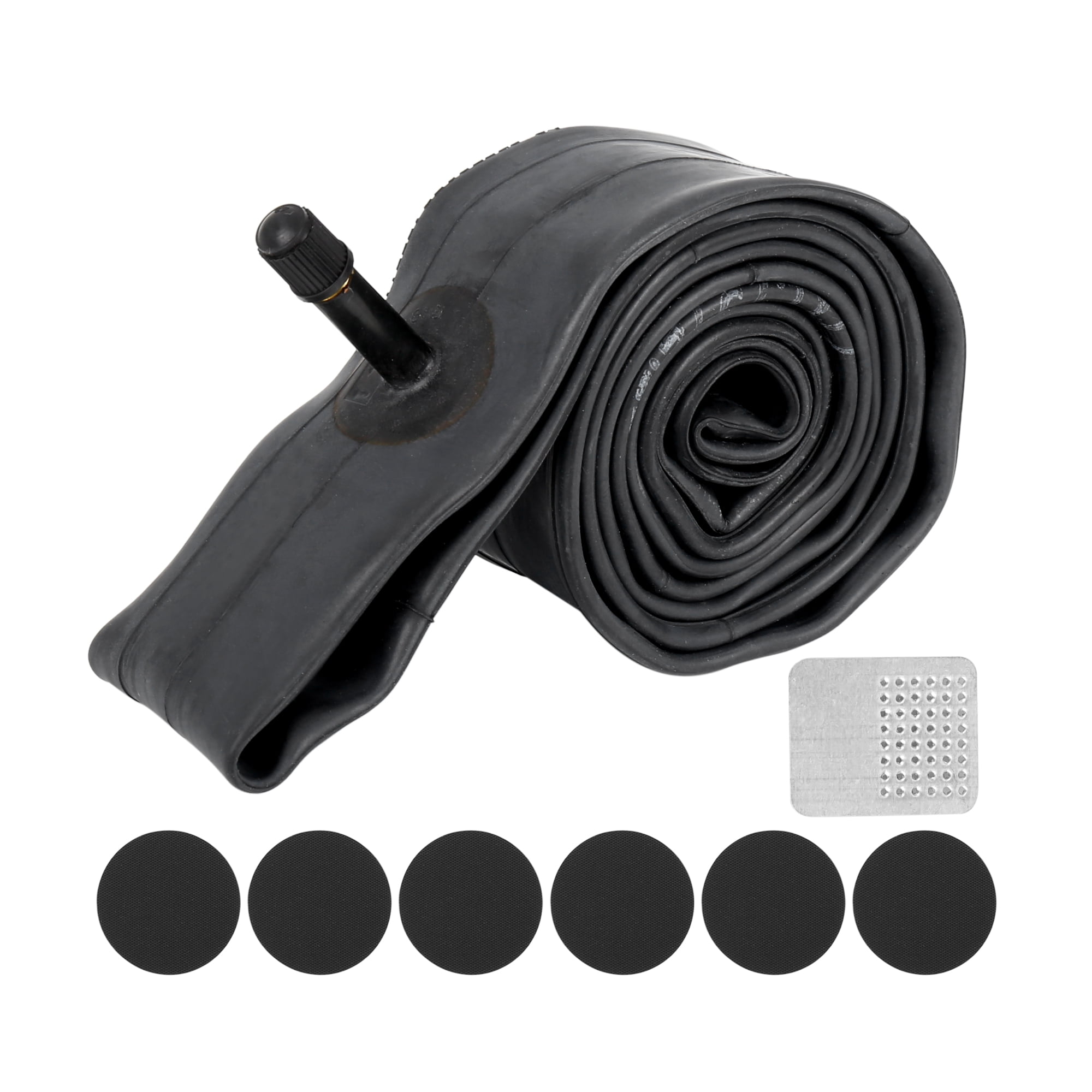 REGALWOVEN 16 Inch Bicycle Inner Tube with Repair Tool 16 x 1.75 2.125 American Type Valve Black Rubber