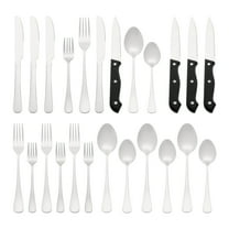 REGALWOVEN 24-Piece Stainless Steel Flatware Set with Serving Utensil - Elegant Tableware Silver 24