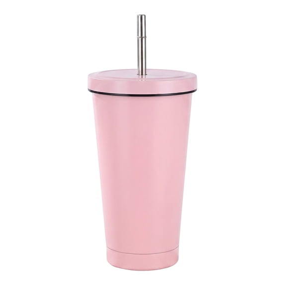 REGALWOVEN 25 oz Tumbler, Stainless Steel Leak Proof Vacuum Insulated Water Bottle with Straw, Reusable Cup Keeps Hot and Cold Pink 1