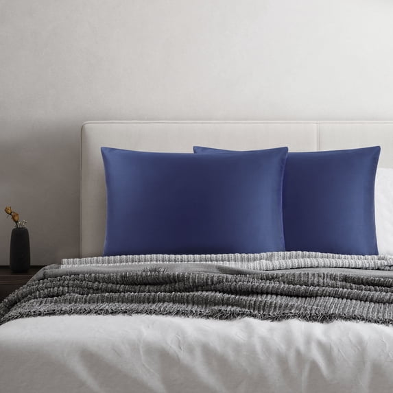 REGALWOVEN 2PCS Pillow Cases Soft Breathable Pillowcases,100% Cotton Pillow Covers with Envelope Closure Navy Blue Standard