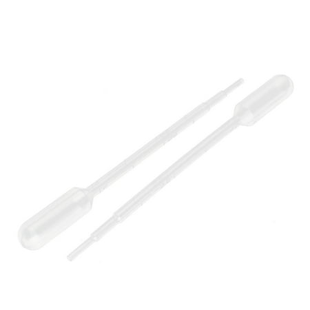 REGALWOVEN 2Pcs 1ML Plastic Disposable Eye Dropper Graduated Transfer Pipette Droppers