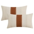 thumbnail image 1 of REGALWOVEN 2Pcs Geometry Weave Throw Pillow Covers for Sofa Living Room Boho Farmhouse Decor Brown 12" x 20", 1 of 6