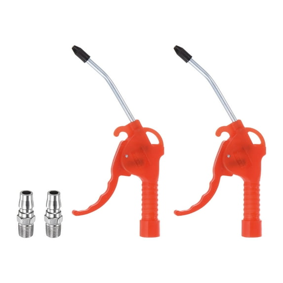 REGALWOVEN 2Pcs High Pressure Air Blow Gun Stainless Steel Dust Blower with Long Angled Nozzle Red