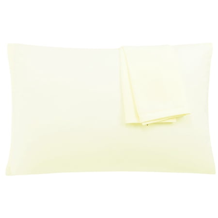 REGALWOVEN 2Pcs Microfiber Travel Pillowcases with Zipper Closure, Cream, 14"x20"