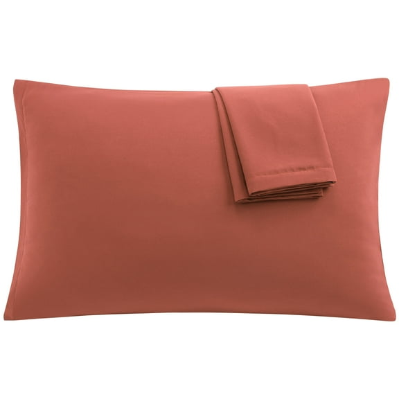 REGALWOVEN 2Pcs Microfiber Travel Pillowcases with Zipper Closure, Orange, 14"x20"
