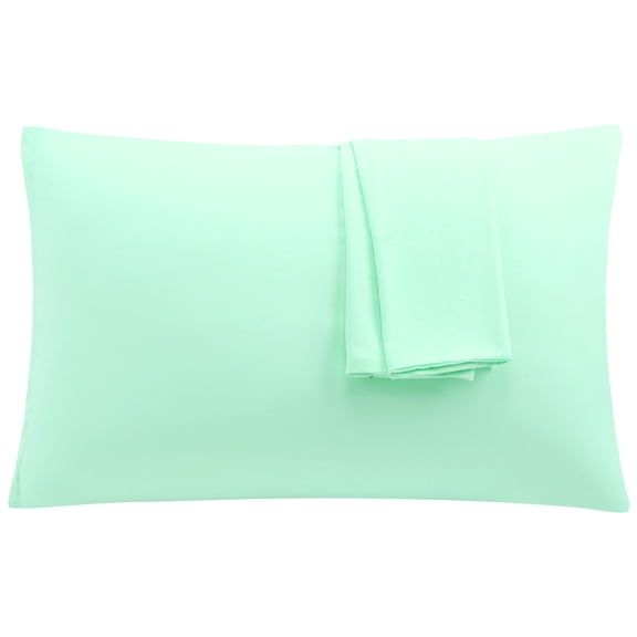 REGALWOVEN 2Pcs Microfiber Queen Pillowcases with Zipper Closure, Brook Green, 20"x30"