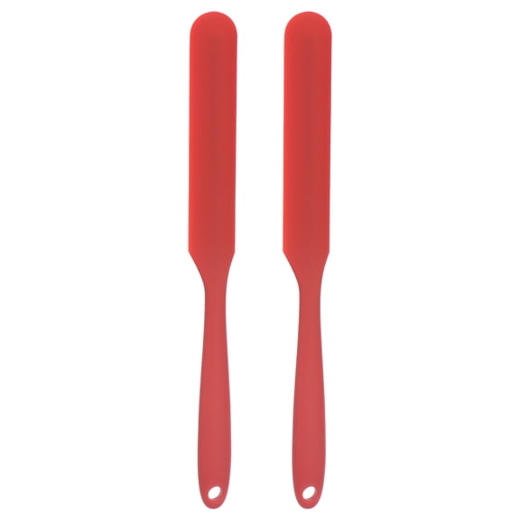 REGALWOVEN 2Pcs Silicone Spatula Scraper Reusable Non-Stick Flexible for Epoxy Resin Liquid Paint Arts Red