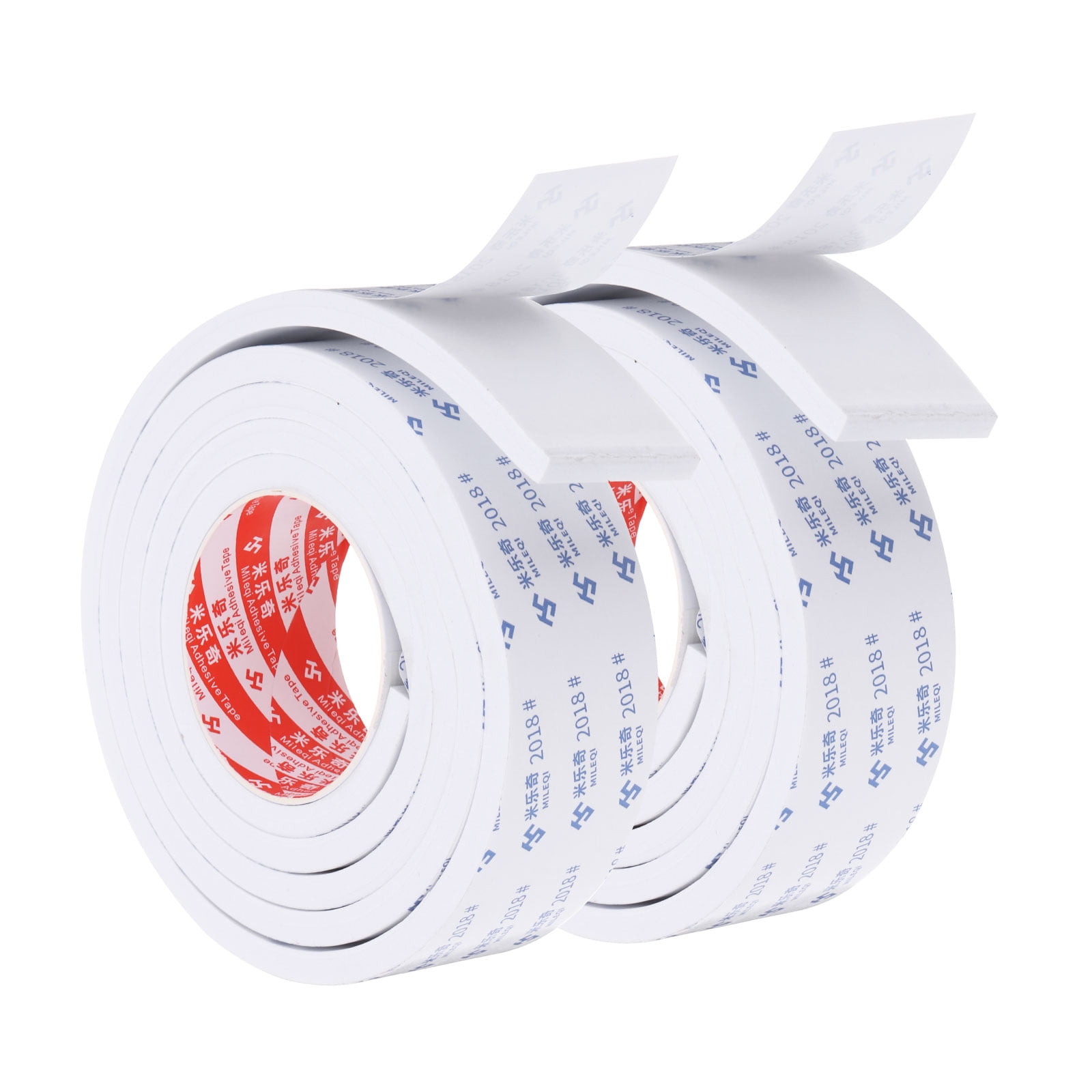 REGALWOVEN 2m/6.6ft Sealing Foam Tape 5cm Wide 8mm Thick Single Sided Weather Stripping Door Seal Strip White, 2Roll