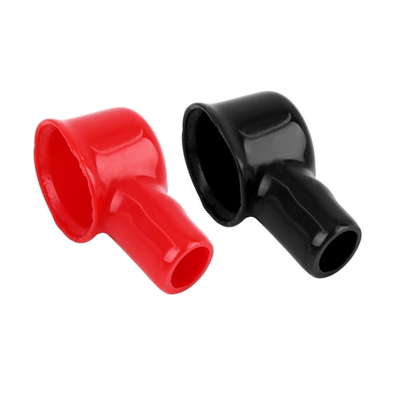 REGALWOVEN 2pcs 41mm Long Black Red Soft Battery Terminal Cover Insulation Sleeve Boot Protector
