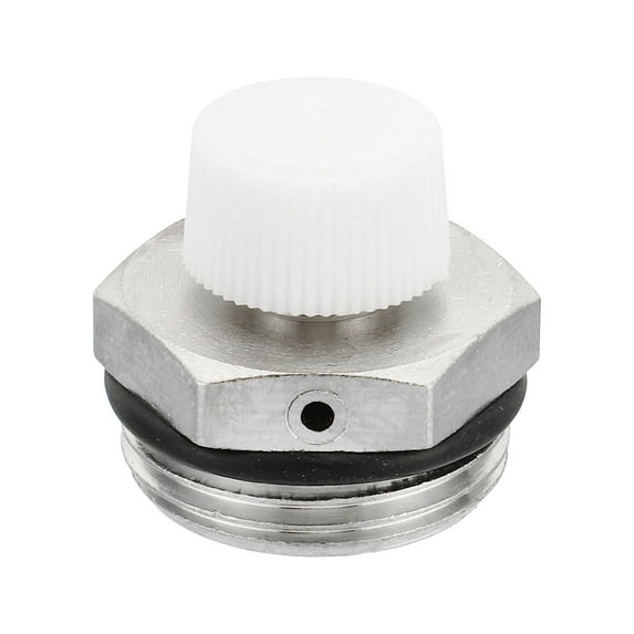 REGALWOVEN 3/4" BSP Male Thread Manual Radiator Air Vent Valve, Nickel Plated Brass Plug Valve