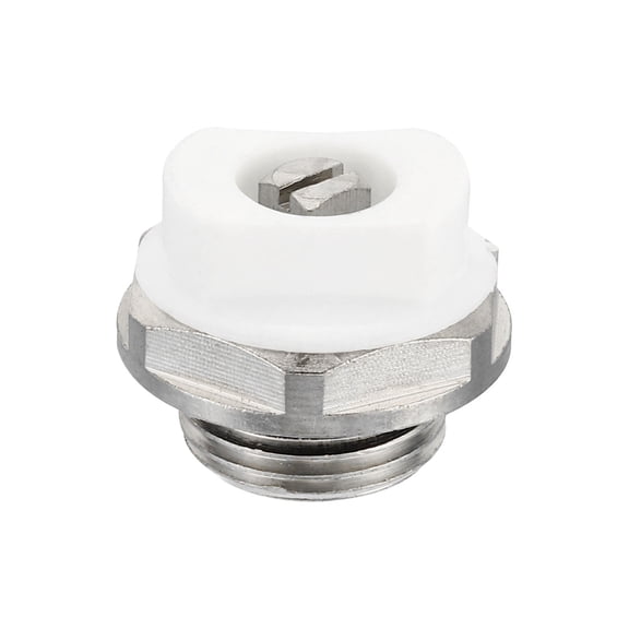 REGALWOVEN 3/8" BSP Male Thread Manual Radiator Air Vent Plug Valve, Nickel Plated Brass Plug
