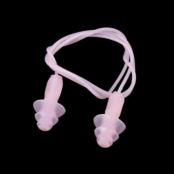REGALWOVEN 3 Pairs Soft Silicone Water Block Corded Swimming Earplugs Ear Plugs Pink