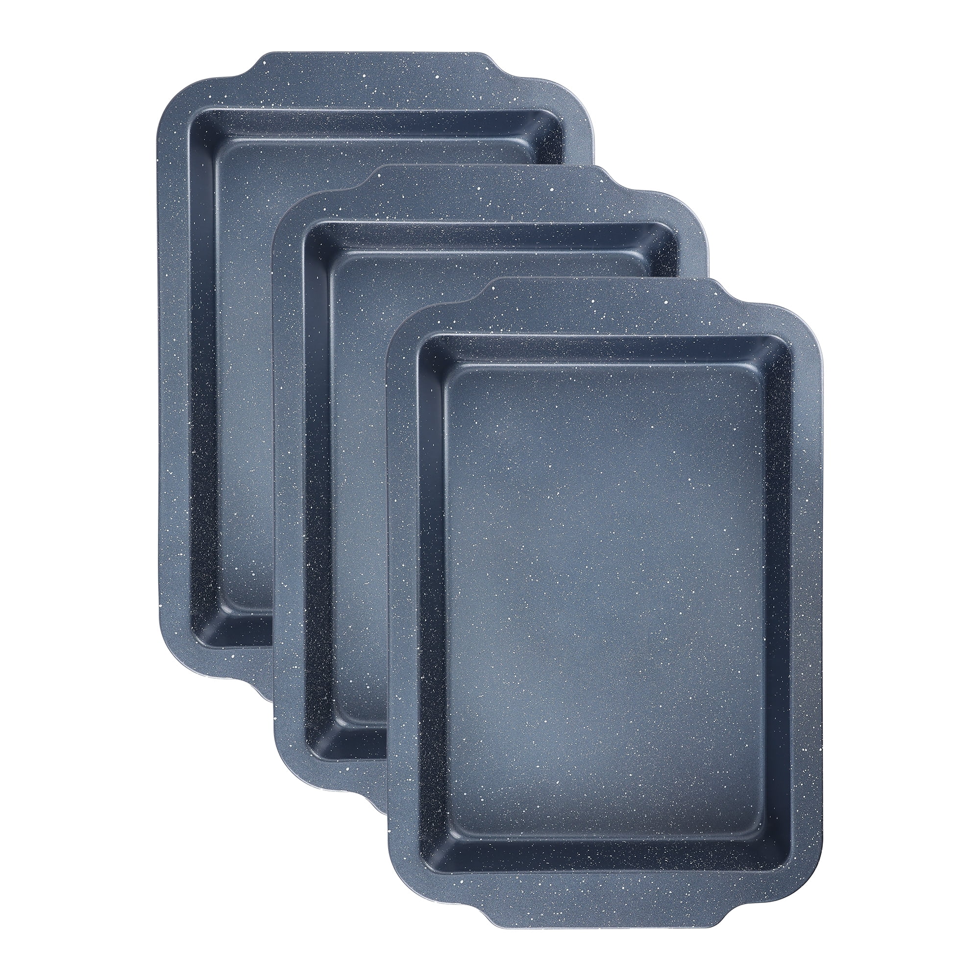 REGALWOVEN 3 Pcs Baking Sheet Pan, Cookie Sheets for Oven Cooking, Warp Resistant Nonstick Durable Cake Pan Black 15.7*10.6*2.0