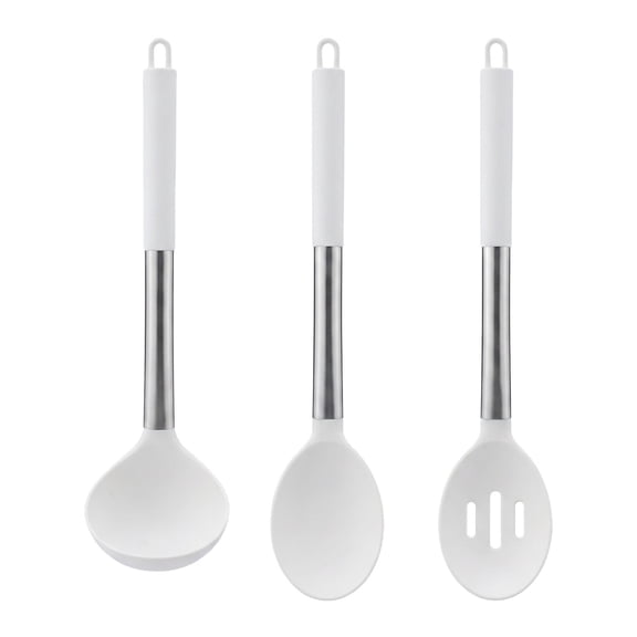 REGALWOVEN 3 Pcs Cooking Utensil Set, Silicone Kitchen Utensils, Cooking Spoon for Non Stick Cookware, Kitchen Gadgets for Home or Gift White ["3Pcs"]