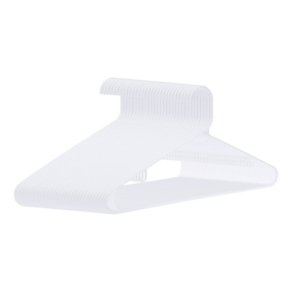 REGALWOVEN 30 Pack Clothes Hangers, Plastic Coat Hangers, and General Space Saving Clothes Hangers for Closet, Clothing, Coats, Pants, or Shirts White