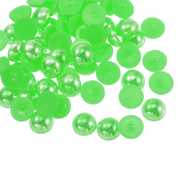 REGALWOVEN 300Pcs Flatback Pearls 10mm ABS Plastic Half Round Dome Imitation Pearls Craft Beads Green