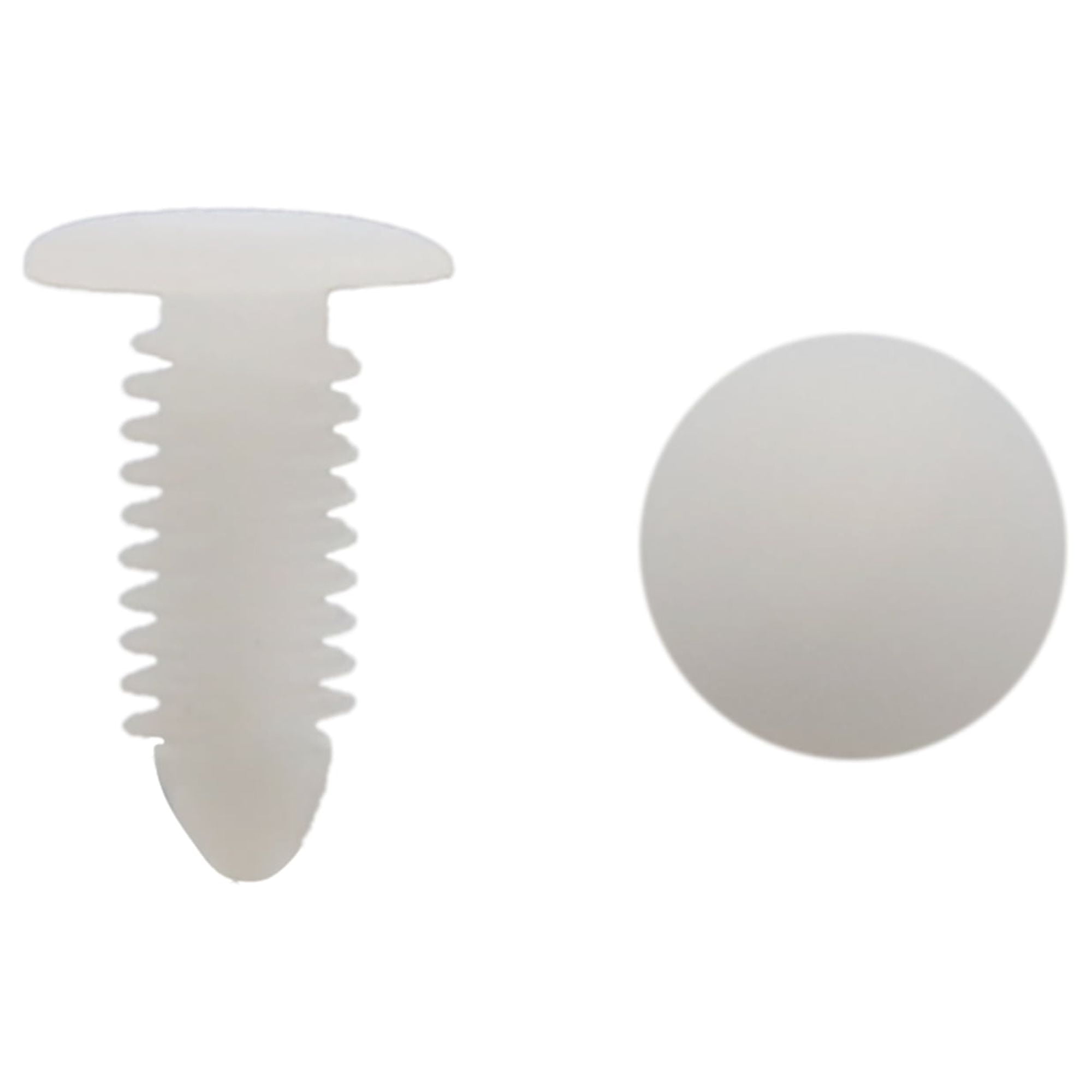 REGALWOVEN 30Pcs White Plastic Rivets Splash Guard Fastener Push Type Clips 8 x 6.5mm