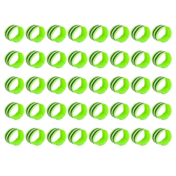 REGALWOVEN 32pcs Reflective Bands for Arm Night Cycling Riding Reflector Bracelet Green