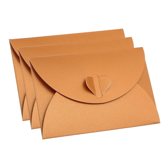 REGALWOVEN 36Pcs Present Card Envelopes, Heart Shaped Clasp Small Cards Holder Orange
