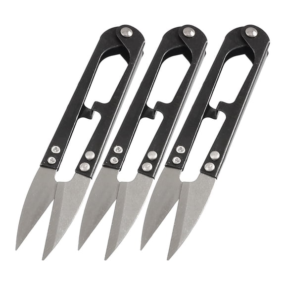 REGALWOVEN 3Pcs Black Handle Tailor Craft Yarn Spring Scissors Stitch Shear Sewing Tool