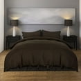thumbnail image 1 of REGALWOVEN 3Pcs Brushed Microfiber Duvet Cover Set Bedding Set with Bowtie, Dark Brown Twin, 1 of 6