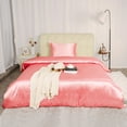 thumbnail image 1 of REGALWOVEN 3Pcs Satin Duvet Cover Set with 2 Pillowcases, Pink Twin, 1 of 6