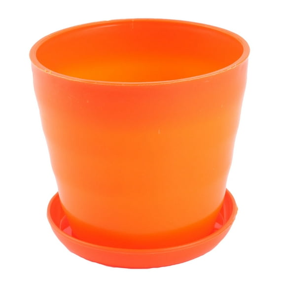 REGALWOVEN 4.4" x 4" x 3" Cylinder Plant Holder Pot Plastic Orange 1pack