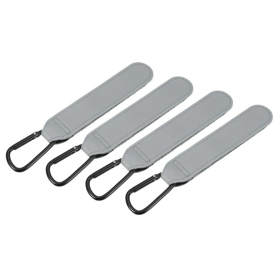 REGALWOVEN 4 Pack Shopping Cart Hooks, Leather Adjustable Shopping Cart Hooks Multi-Function Hooks for Trolleys Backpacks Wheelchairs Shopping Carts, Dove Gray