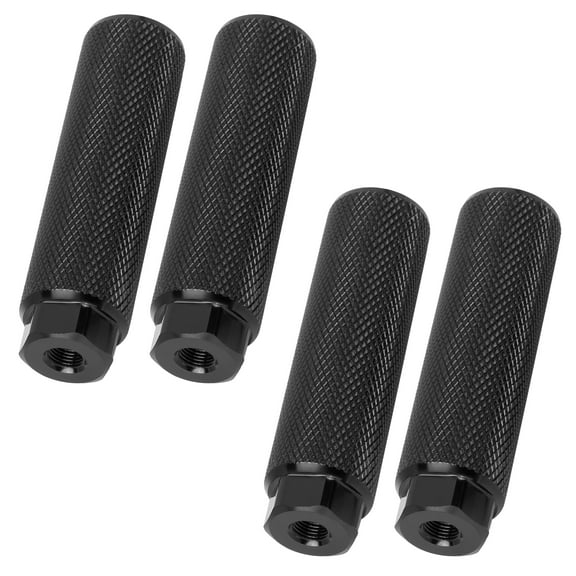 REGALWOVEN 4 Pcs Aluminum Alloy Cylinder for MTB Bike Bicycle Axle Rear Foot Pegs Footrests Black 3/8 inch