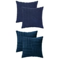 thumbnail image 1 of NOMADIC NOOK 4 Pcs Corduroy Decorative Throw Pillow Covers Soft Boho Striped Cushion Covers Beige 18" x 18" Dark Blue/Dark Bule, 1 of 6