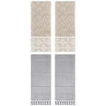thumbnail image 1 of NOMADIC NOOK 4 Pcs Striped Checked Hand Towels, Absorbent Soft Decorative Towel for Bathroom, Kitchen, Salon, Spa Grey/Brown 14" x 30"/13" x 28", 1 of 5