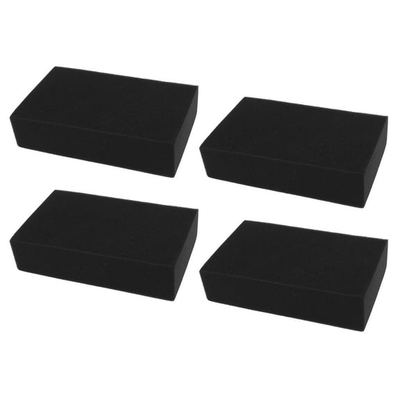 REGALWOVEN 4 Pcs Universal Black Rectangle Shape Soft Sponge Car Glass Washing Cleaning Cushion