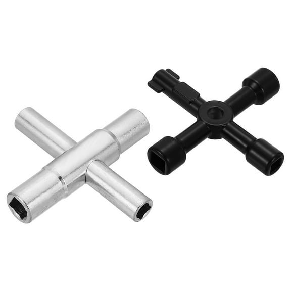 REGALWOVEN 4 Way Sillcock Key, 2 Pack Multi-Functional Universal Cross Water Key
