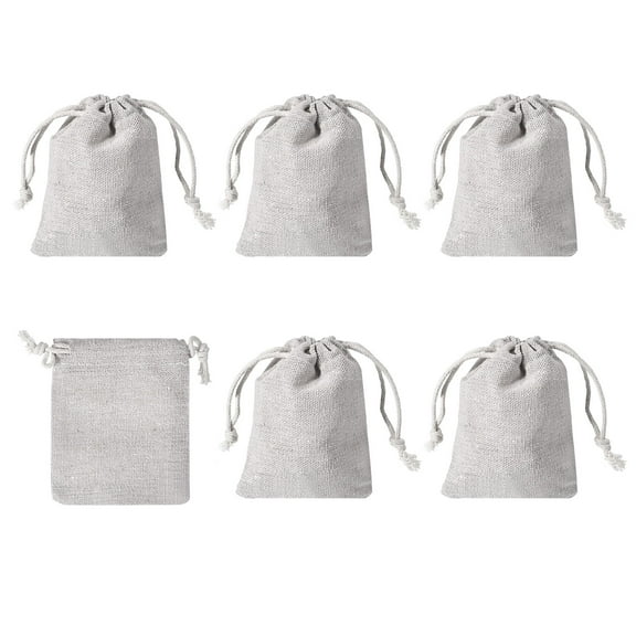 REGALWOVEN 4"x3" Coin Sacks Bag, 6pcs Deposit Change Transit Bags Style 1, White