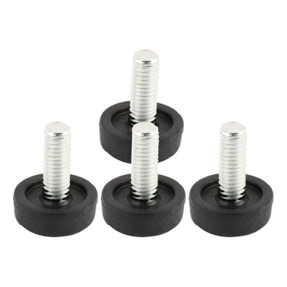 REGALWOVEN 4Pcs Screw On Type Furniture Glide Leveling Foot Adjuster Black M8 x 20mm