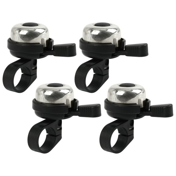 REGALWOVEN 4pcs Bike Bell Cycling Handlebar Alarm Bicycle Brass Ring Silver Tone