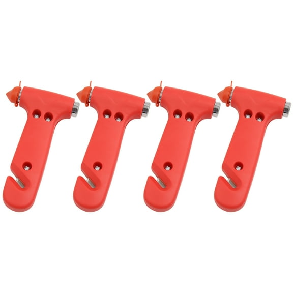 REGALWOVEN 4pcs Red Plastic Car Window Breaking Hammer Breaker Escape Tool