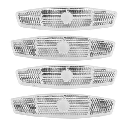 REGALWOVEN 4pcs Universal White Plastic Clip-on Reflective Warning Waterproof Reflector for Bike Bicycle