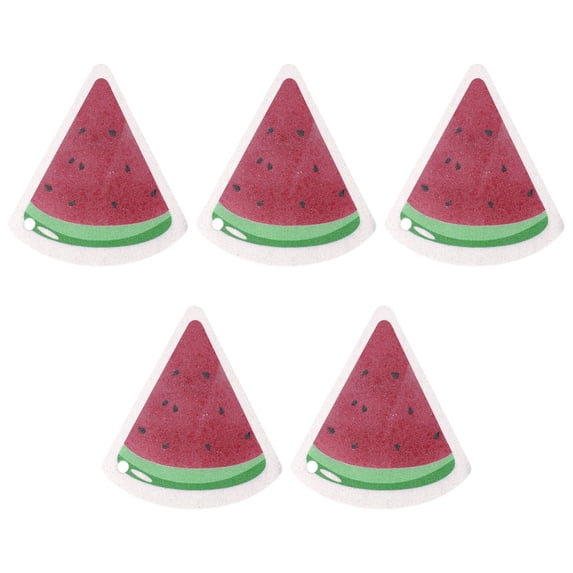 REGALWOVEN 5 Pcs Elastic Reusable Sponge Scrubber Set With Cute Pattern, Cellulose Compressed Sponges, Non-Scratch Scrub Kitchen Cleaning Sponges Red